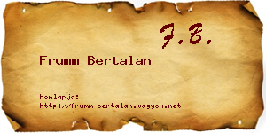 Frumm Bertalan névjegykártya